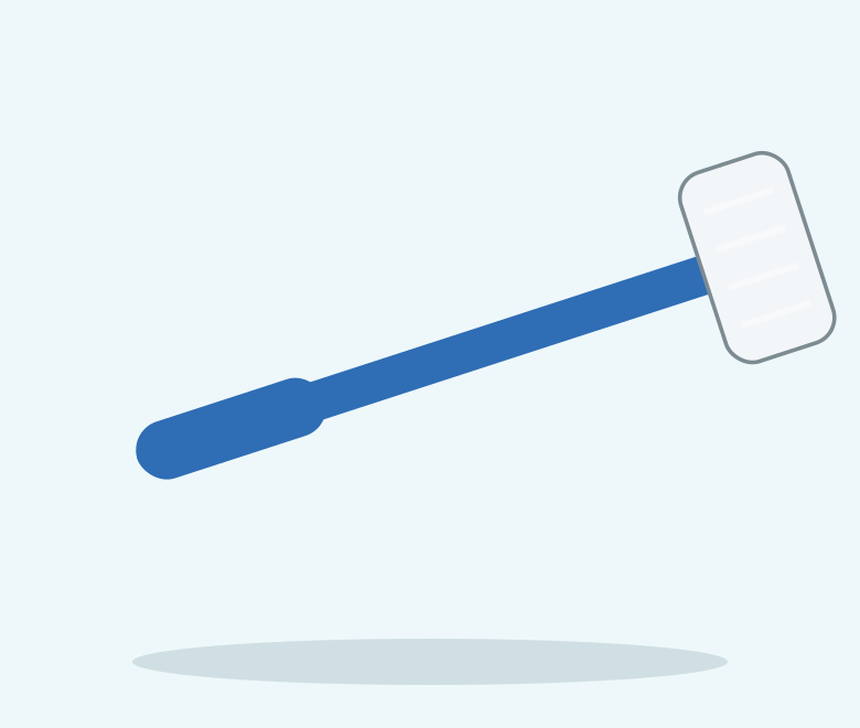 Illustration of a blue long handled algae scraper with a white soft pad for acrylic