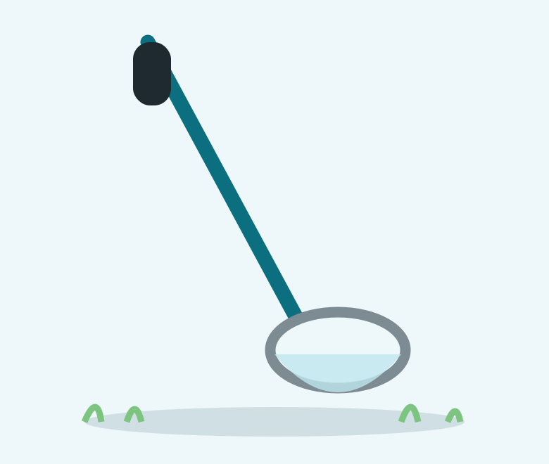 Illustration of an adjustable pole scooper with a bag on a ring