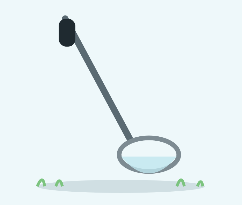 Illustration of an ergonomic pole scooper with a bag ring