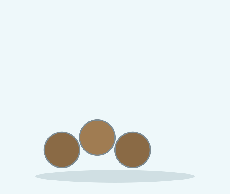 Illustration of brown coconut fiber balls