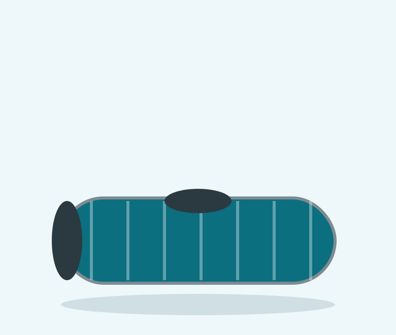 Illustration of a teal tunnel with a center opening