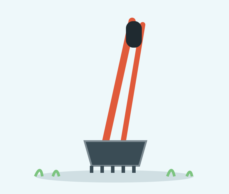 Illustration of a jumbo spring action jaw scoop