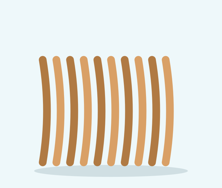 Illustration of flexible chew sticks bent into a hideout