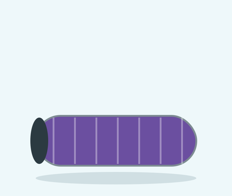 Illustration of a purple play tunnel with balls