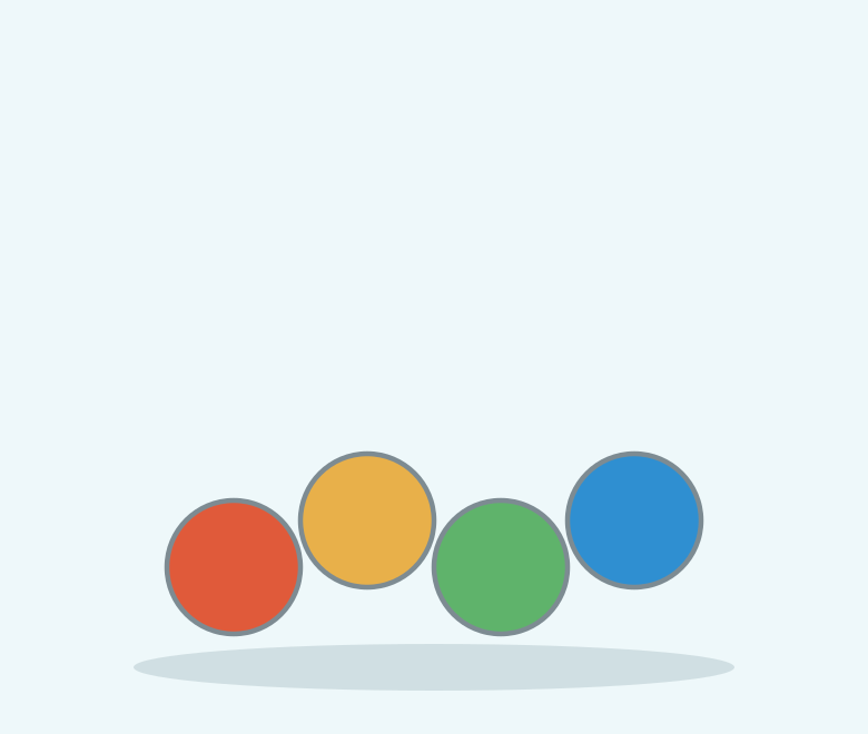 Illustration of colorful knotted wooden chew balls