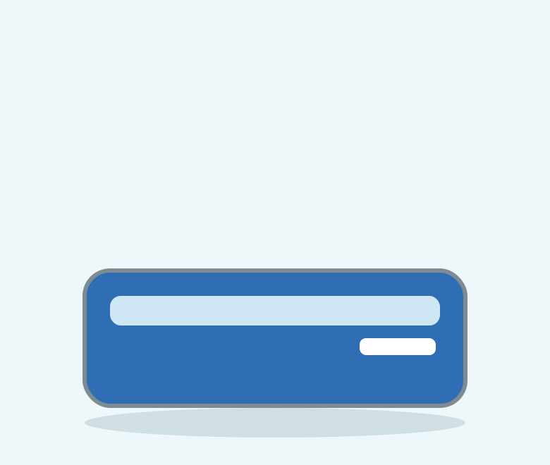 Illustration of a blue open self cleaning litter box with a rake