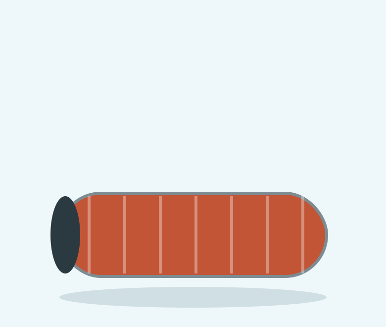 Illustration of a red fabric pet tunnel