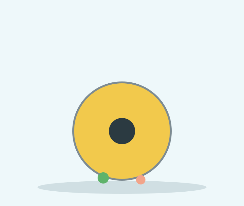 Illustration of a yellow treat ball with treats